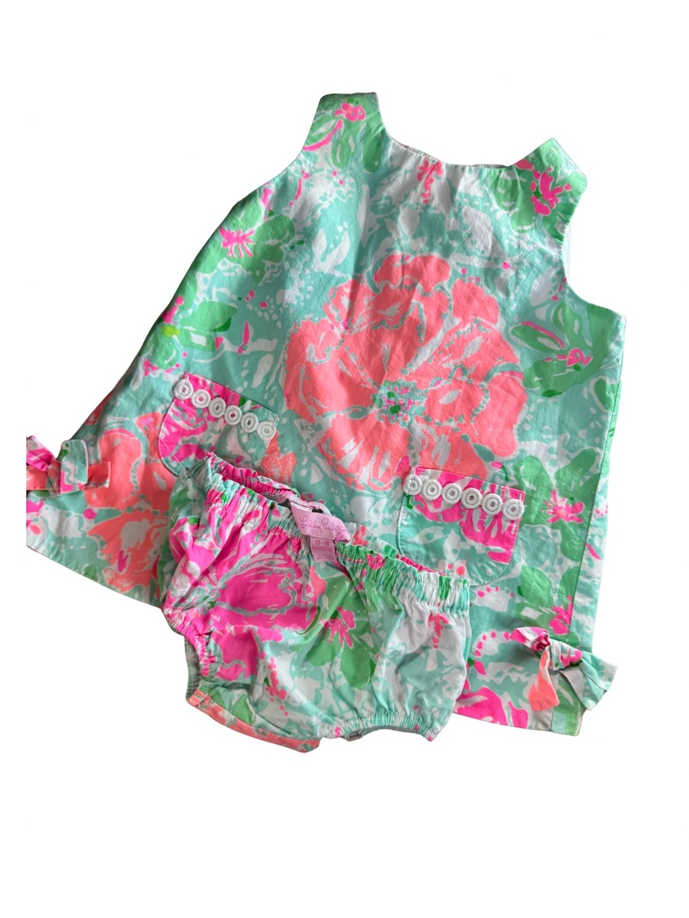 Lilly Pulitzer Shift Floral Baby Dress Set with Bloomers